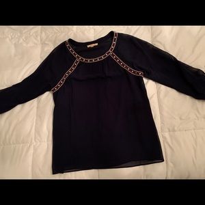 Navy Skies Are Blue Blouse